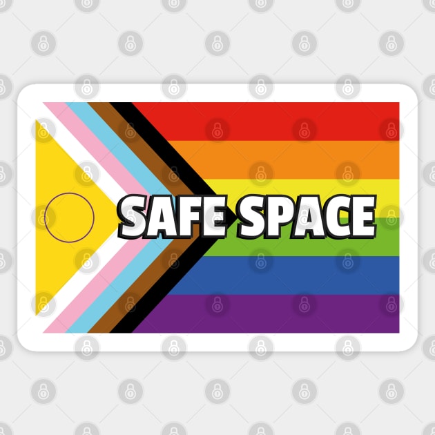 Inclusive Pride Progress Flag SAFE SPACE Sticker by InspireMe